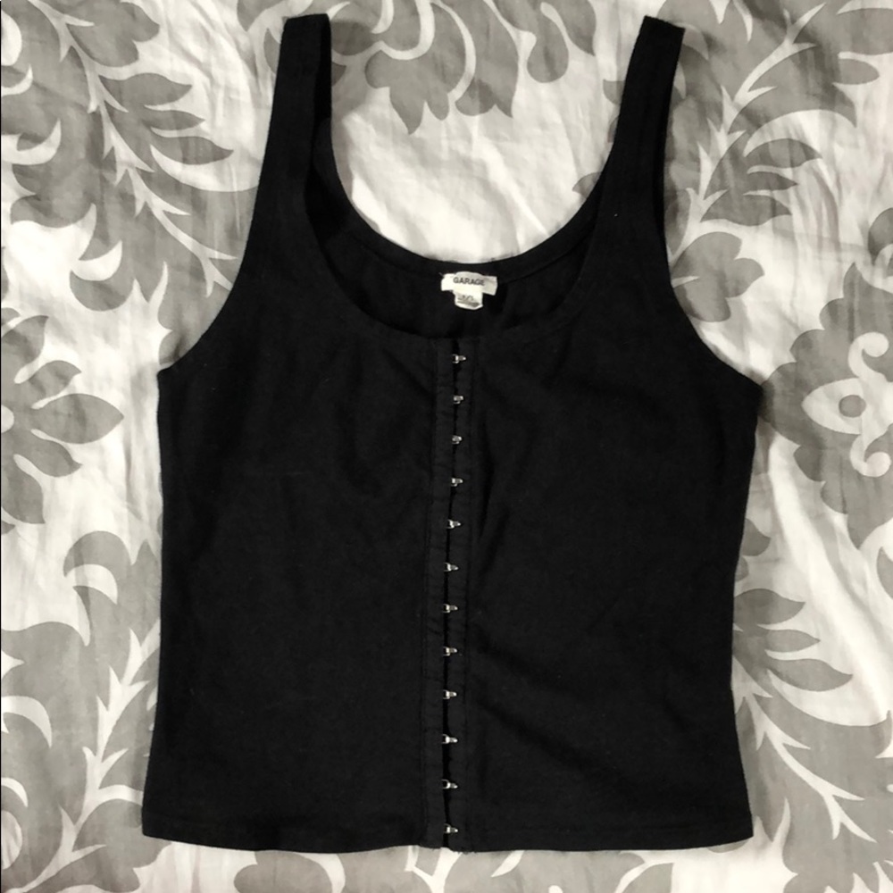 black corset crop top